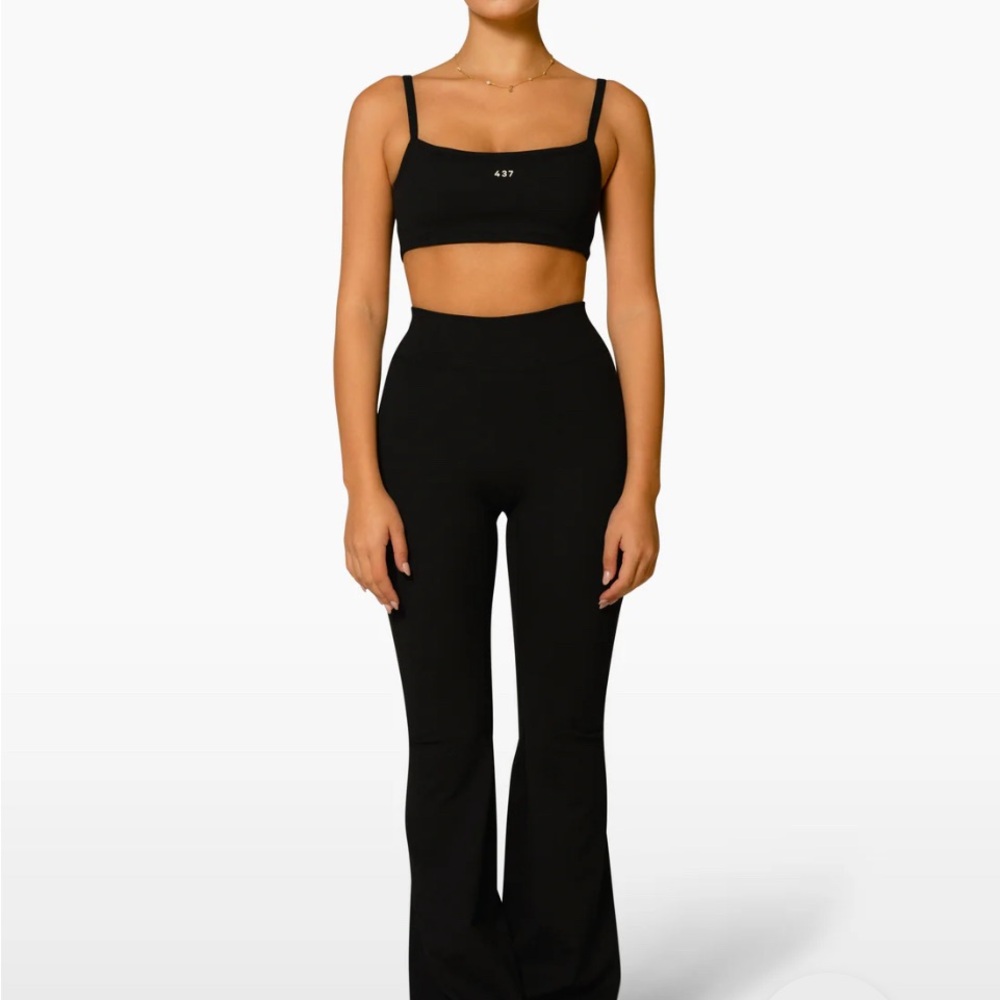 437 flared spandex leisure pants (green)